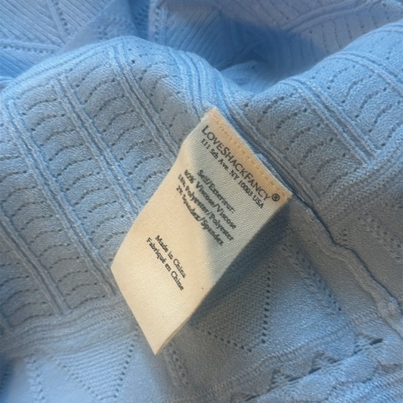 NEW LoveShackFancy Ronelle Pointelle Scallop Mini Dress Morning Tide Blue size S - Picture 10 of 12